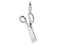 Amore LaVita Sterling Silver Polished Moveable Scissors w/Lobster Clasp Charm (Moveable) for Charm Bracelet