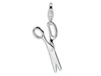 Amore LaVita Sterling Silver Polished Moveable Scissors w/Lobster Clasp Charm (Moveable) for Charm Bracelet