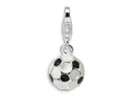 Amore LaVita Sterling Silver Enamel Miniature Soccer Ball  Lobster claasp for Charm Bracelet