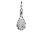 Amore LaVita Sterling Silver Tennis Racket w/Lobster Clasp Bracelet Charm