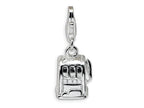 Amore LaVita Sterling Silver Polished Slot Machine w/Lobster Clasp Bracelet Charm