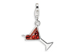 Amore LaVita Sterling Silver Cocktail Glass w/Lobster Clasp Bracelet Charm