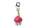Amore LaVita Sterling Silver Enameled Cupcake w/Lobster Clasp Bracelet Charm