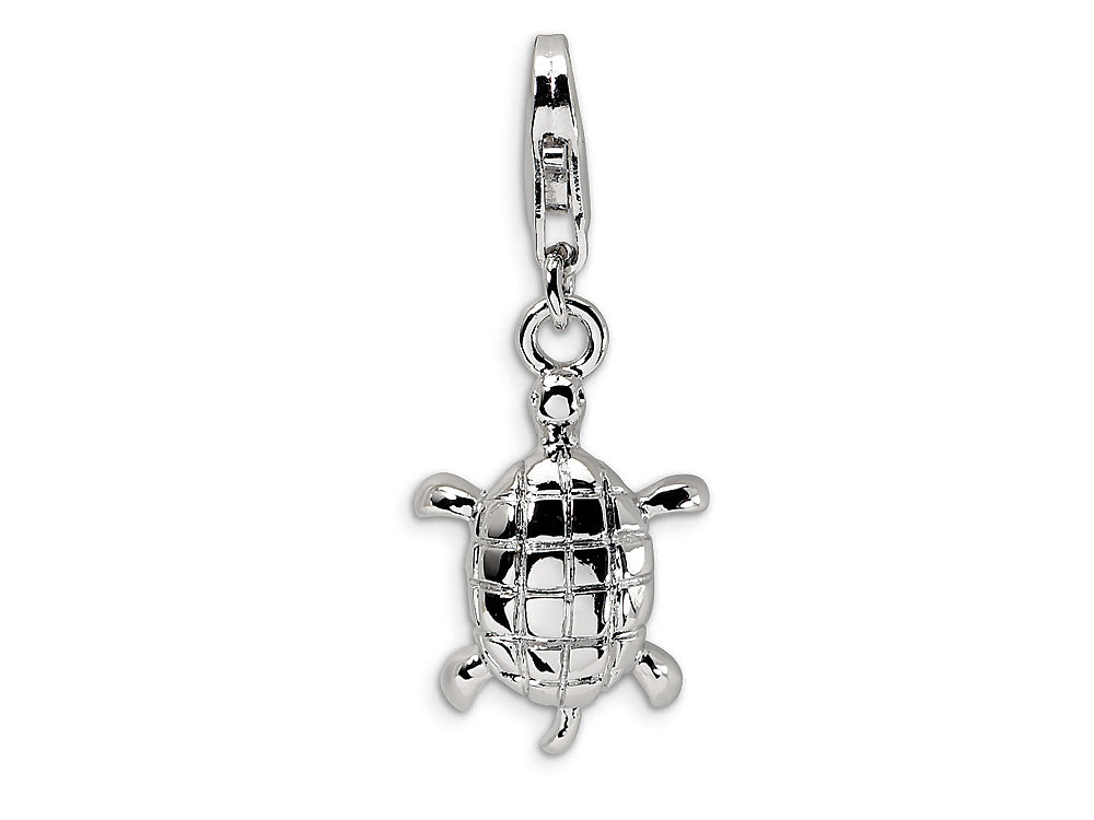 Amore LaVita Sterling Silver Turtle w/Lobster Clasp Bracelet Charm