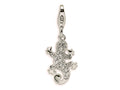 Amore LaVita Sterling Silver CZ Lizard w/Lobster Clasp Bracelet Charm