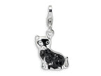 Amore LaVita Sterling Silver Cat w/ Fancy w/Lobster Clasp Bracelet Charm