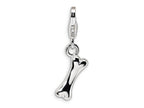 Amore LaVita Sterling Silver Polished Dog Bone w/Lobster Clasp Bracelet Charm