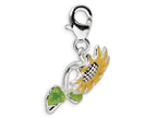 Amore LaVita Sterling Silver 3-D Enameled Sunflower w/Lobster Clasp Bracelet Charm