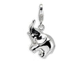 Amore LaVita Sterling Silver 3-D Enameled Elephant w/Lobster Clasp Bracelet Charm