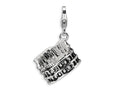 Amore LaVita Sterling Silver 3-D Antiqued Colliseum w/Lobster Clasp Bracelet Charm