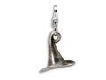 Amore LaVita Sterling Silver 3-D Antiqued Witches Hat Lobster Clasp Bracelet Charm