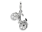Amore LaVita Sterling Silver 3-D Enameled Bicycle w/Lobster Clasp Charm (Moveable) for Charm Bracelet