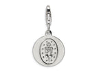 Amore LaVita Sterling Silver Miraculous Medal w/Lobster Clasp Bracelet Charm