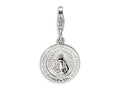 Amore LaVita Sterling Silver Miraculous Medal w/Lobster Clasp Bracelet Charm