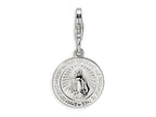 Amore LaVita Sterling Silver Miraculous Medal w/Lobster Clasp Bracelet Charm
