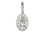 Amore LaVita Sterling Silver Miraculous Medal w/Lobster Clasp Bracelet Charm