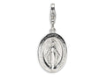 Amore LaVita Sterling Silver Miraculous Medal w/Lobster Clasp Bracelet Charm