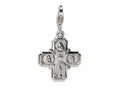 Amore LaVita Sterling Silver 4-way Medal w/Lobster Clasp Bracelet Charm