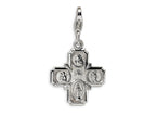 Amore LaVita Sterling Silver 4-way Medal w/Lobster Clasp Bracelet Charm