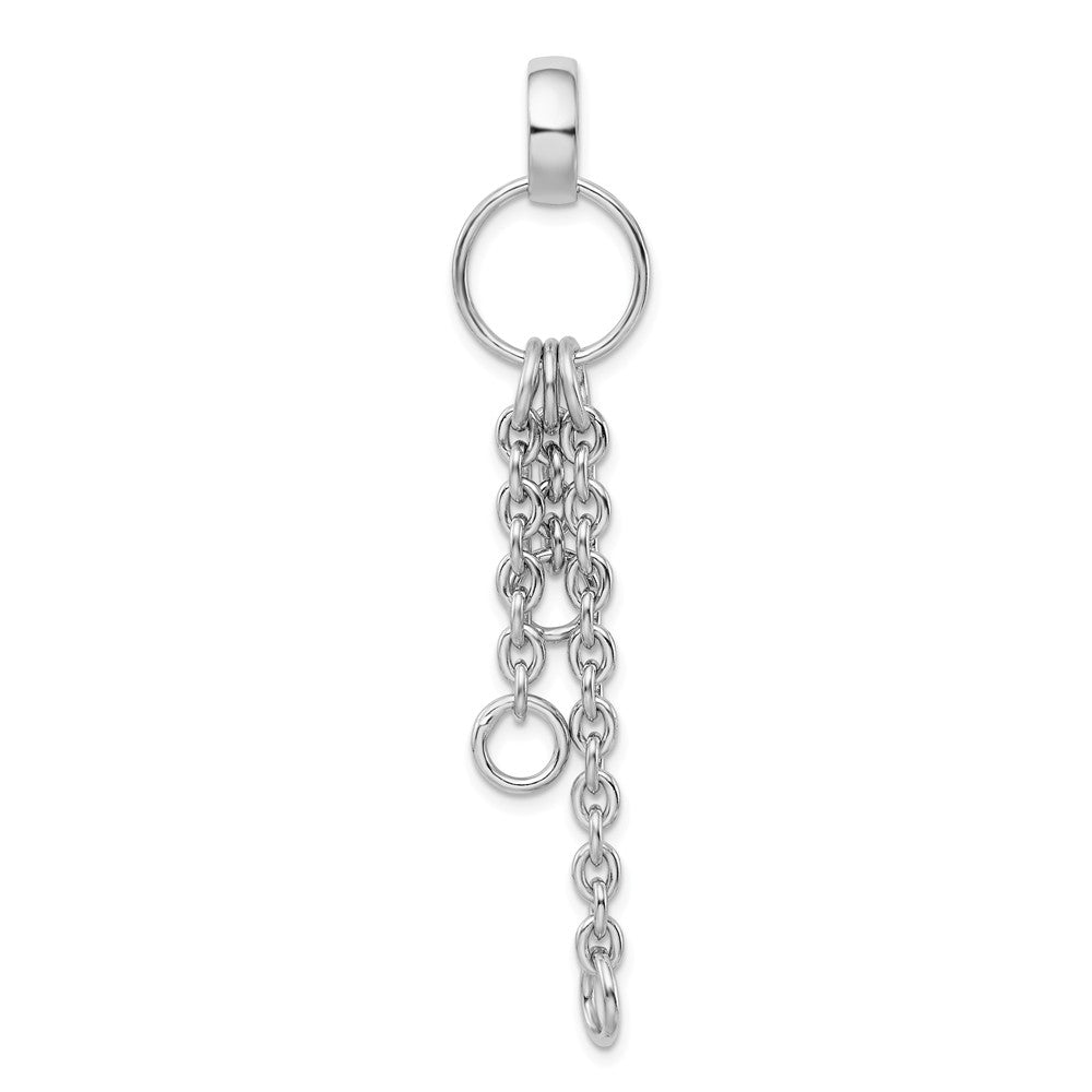 Sterling Silver Double Circle Shaped Charm Carrier Pendant