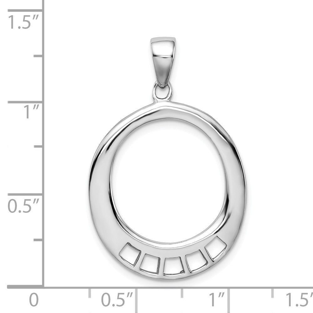 Sterling Silver Oval Shaped Charm Carrier Pendant