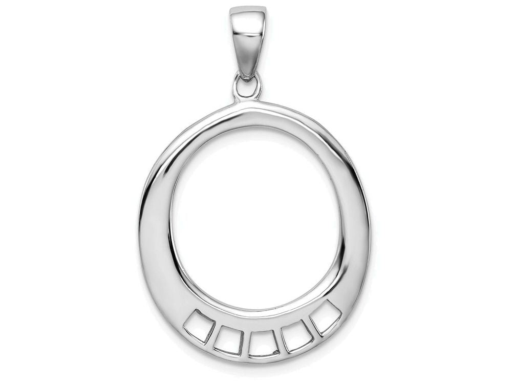 Sterling Silver Oval Shaped Charm Carrier Pendant