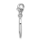 Sterling Silver Rhodium-plated Number 0 With Lobster Clasp Charm