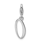 Sterling Silver Rhodium-plated Number 0 With Lobster Clasp Charm