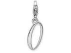 Sterling Silver Rhodium-plated Number 0 With Lobster Clasp Charm