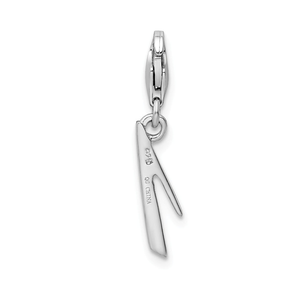 Sterling Silver Rhodium-plated Number 1 With Lobster Clasp Charm