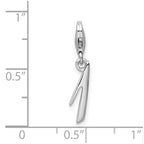 Sterling Silver Rhodium-plated Number 1 With Lobster Clasp Charm