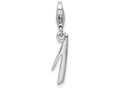 Sterling Silver Rhodium-plated Number 1 With Lobster Clasp Charm