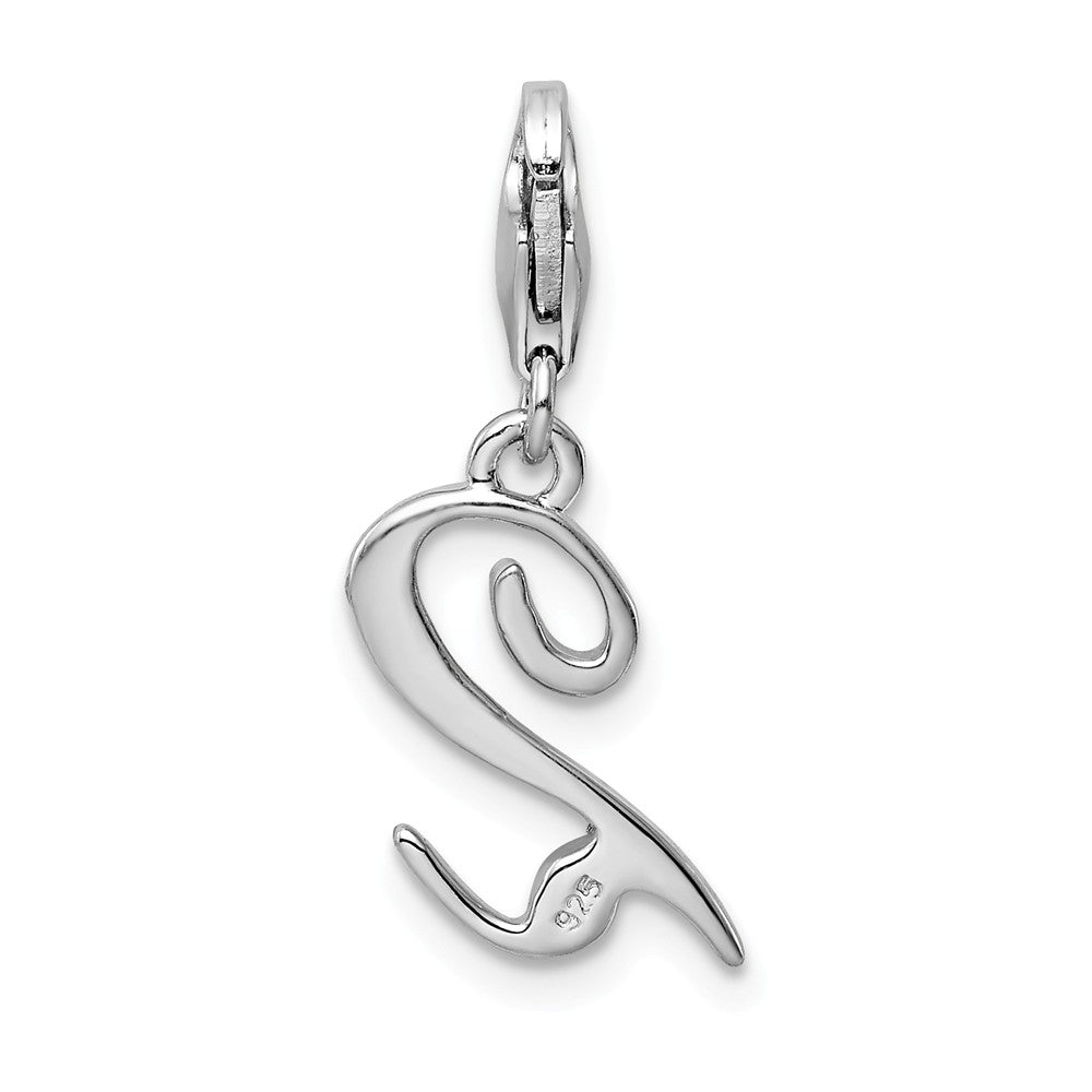 Sterling Silver Rhodium-plated Number 2 With Lobster Clasp Charm