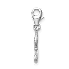 Sterling Silver Rhodium-plated Number 3 With Lobster Clasp Charm