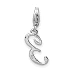 Sterling Silver Rhodium-plated Number 3 With Lobster Clasp Charm