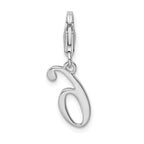 Sterling Silver Rhodium-plated Number 6 With Lobster Clasp Charm