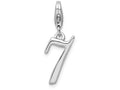 Sterling Silver Rhodium-plated Number 7 With Lobster Clasp Charm
