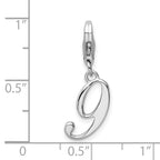 Sterling Silver Rhodium-plated Number 9 With Lobster Clasp Charm