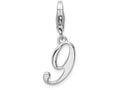 Sterling Silver Rhodium-plated Number 9 With Lobster Clasp Charm