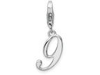 Sterling Silver Rhodium-plated Number 9 With Lobster Clasp Charm