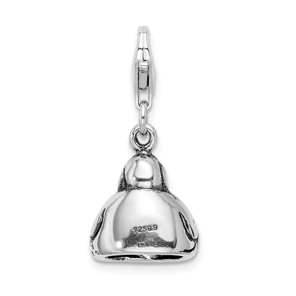 Sterling Silver 3-d Antiqued Buddha With Lobster Clasp Charm