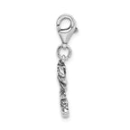 Sterling Silver 3-d Antiqued Palm Tree With Lobster Clasp Charm