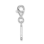Sterling Silver Rhodium-plated Polished Beamed Sixteenth Note With Lobster Clasp Charm