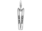 Sterling Silver Antiqued Skis With Lobster Clasp Charm