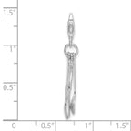 Sterling Silver Rhodium-plated Cutlery With Lobster Clasp Charm