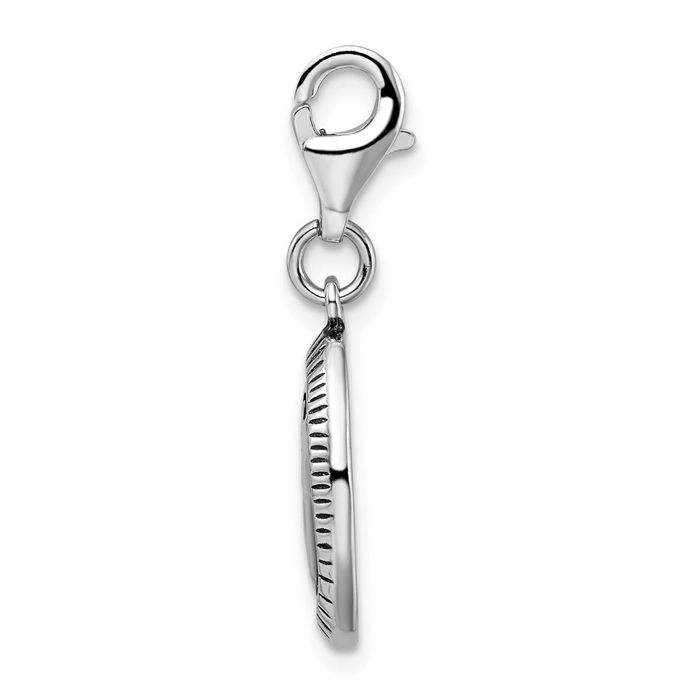 Sterling Silver Antiqued Survivor With Lobster Clasp Charm