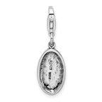 Sterling Silver Antiqued Survivor With Lobster Clasp Charm