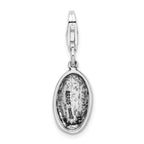 Sterling Silver Antiqued Strength With Lobster Clasp Charm