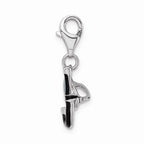 Sterling Silver Rhodium-plated 3-d Enameled Snorkel With Lobster Clasp Charm
