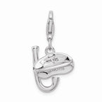 Sterling Silver Rhodium-plated 3-d Enameled Snorkel With Lobster Clasp Charm